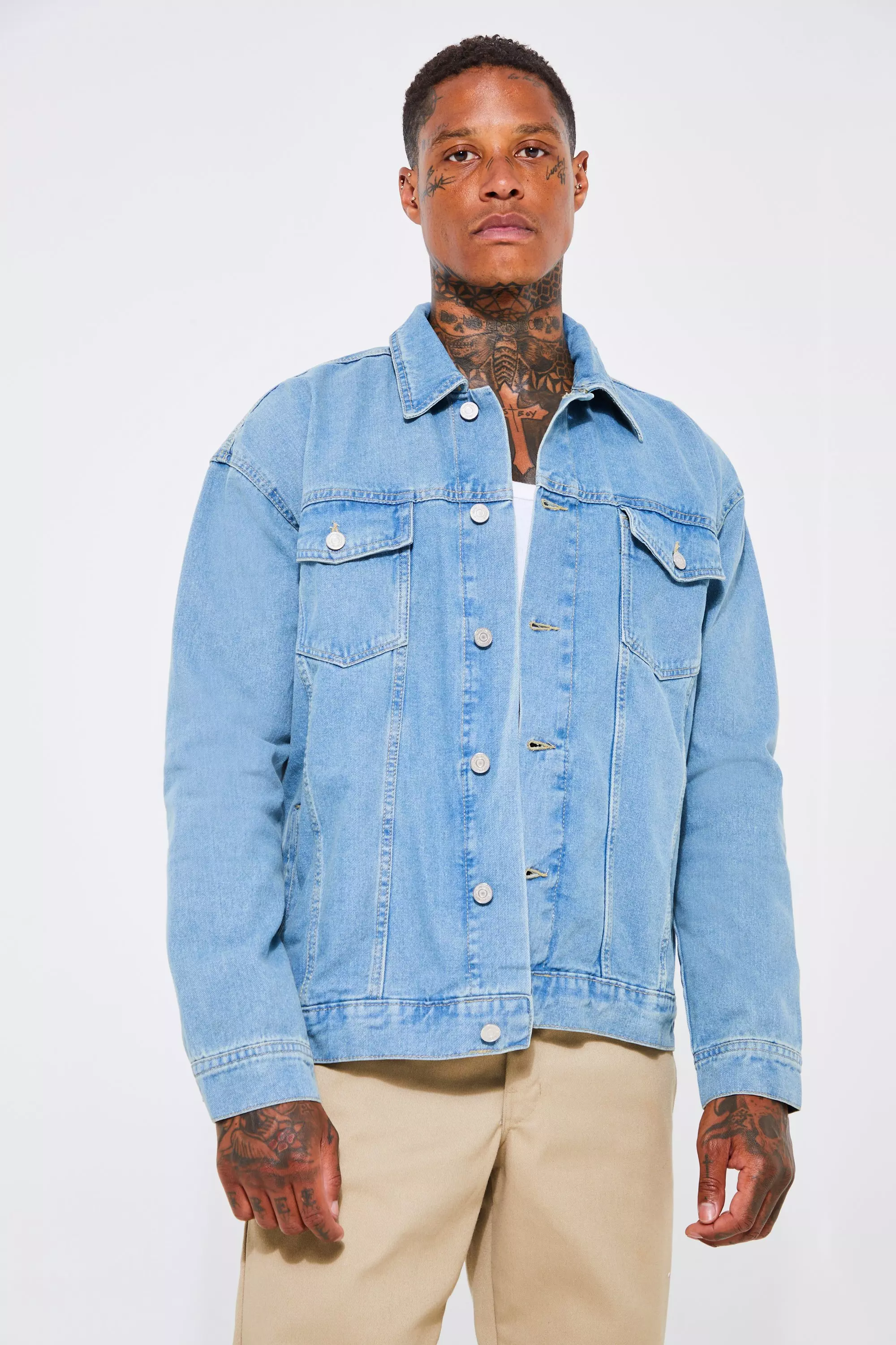 Oversized Denim Jacket boohooMAN